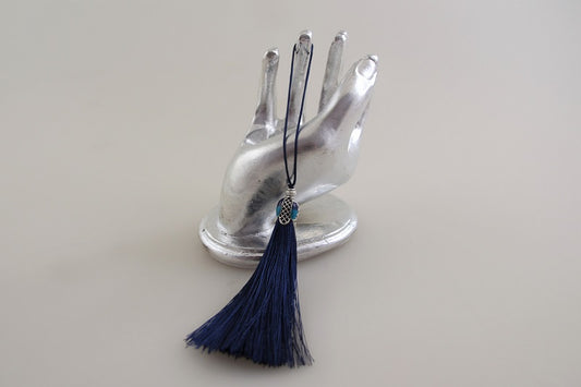 Tassle mit Ornament - Dunkelblau